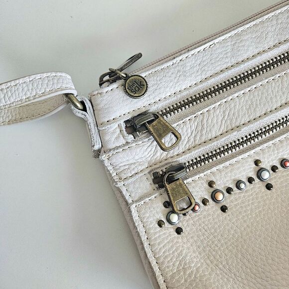 The Sak | Leather Bone Crossbody Stud Zipper Bag Womens - Picture 4 of 7